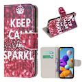 Miniatyrbillede 1 af 2: Wonderland Samsung Galaxy A21s Etui - Bliv rolig og gnistrende Multicolor