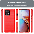 Miniatyrbillede 2 af 6: Carbon Flex Etui Motorola Moto X40 / X40 Pro / Edge Plus (2023) - Rød Red
