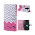 Miniatyrbillede 1 af 2: Ancher etui til LG V10 - Smil, hjerte og mønster Pink