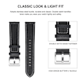 Miniatyrbild 3 av 5: 22 mm Universal klockarmband i äkta läder - Mörkrosa Rosa