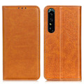 Miniatyrbillede 1 af 2: Flip Etui med Pung i Ægte Læder til Sony Xperia 1 V - Brun Brown
