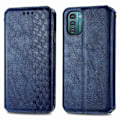 Miniatyrbillede 1 af 6: Læder Etui med A Stilfuldt Rhombus Tryk til Nokia G21 / G11 - Blå Blue