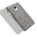 Miniatyrbillede 2 af 2: Samsung Galaxy J6 (2018) mobiletui i kunstlæder med Litchi overfalde - Grå Silver grey