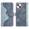 Miniatyrbild 1 av 2: Tvåfärgat iPhone 13 fodral i läder - Blå Blå