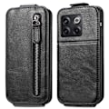 Miniatyrbillede 1 af 4: Vertical Flip Phone Etui med Zipper til OnePlus 10T / Ace Pro - Sort Black