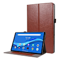 Miniatyrbild 1 av 2: Crazy Horse Lenovo Tab M10 FHD Plus flipfodral i läder - Brun Brun