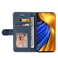 Miniatyrbild 5 av 6: Texturerat läder Xiaomi Poco F4 GT / Xiaomi Redmi K40S fodral med handledsband - Blå Blå