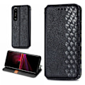 Pikkukuva 1 / 2: Nahkakotelo With A Stylish Rhombus Imprint For Sony Xperia 1 III - Musta Black
