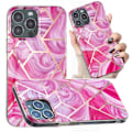 Miniatyrbillede 2 af 2: Marble design iPhone 14 Pro cover - Rød Rombe Red