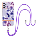 Pikkukuva 1 / 2: Ohut ja kestävä pehmeä kansi, jossa on kiinnityslenkki Samsung Galaxy A72 5G:lle - Violetti Begonia Purple