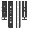 Miniatyrbild 2 av 5: 22 mm universalarmband i tvåfärgad silikon - Svart / Vit Svart