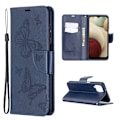 Miniatyrbillede 1 af 2: sommerfugl Samsung Galaxy A12 5G flip etui - blå Blue