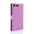 Miniatyrbillede 2 af 2: Sony Xperia XZ Premium Læder etui i litchi skind - Lilla Purple