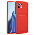 Pikkukuva 1 / 2: Card Holder Suojakuori For Xiaomi 11 Lite 5g Ne / Mi 11 Lite 5g / 11 Lite - Punainen Red
