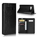 Miniatyrbillede 1 af 2: Crazy Horse Samsung Galaxy S10 Plus ægte læder etui - Sort Black