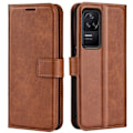 Pikkukuva 1 / 2: Lompakko Nahkakotelo For Xiaomi Poco F4 / Redmi K40s - Vaalean Ruskea Brown