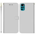 Pikkukuva 1 / 2: Mirror Motorola Moto G22 flip case - Hopea Silver grey