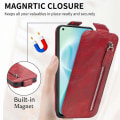 Pikkukuva 3 / 6: Vertical Flip Phone Suojakotelo With Zipper For Motorola Moto E32s / E32 / G22 - Punainen Red