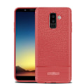 Miniatyrbillede 2 af 2: Samsung Galaxy A6 Plus etui med børstet litchi-tekstur - Rød Red
