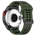 Miniatyrbillede 1 af 2: Garmin Enduro 2 / Tactix 7 / Fenix 7 tofarvet silikone urrem - Militærgrøn / Sort Green