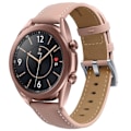 Miniatyrbild 2 av 2: Samsung Galaxy Watch 3 (45mm) fine stitch äkta läder klockarmband - ljusbrun Brun