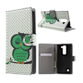 Miniatyrbillede 1 af 2: Moberg LG G4c Læder Etui Med Kortholder - Grøn Sovende Ugle Green