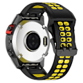 Miniatyrbillede 1 af 6: Garmin Enduro 2 / Tactix 7 / Fenix 7 tofarvet silikone urrem - Sort / Gul Black