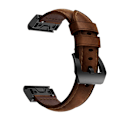 Miniatyrbillede 1 af 2: Garmin Fenix 5X ægte læder Urrem - Mørkebrun Brown