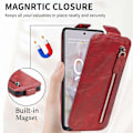 Pikkukuva 2 / 2: Vertical Flip Phone Suojakotelo With Zipper For Google Pixel 6a - Punainen Red