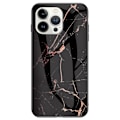 Miniatyrbillede 1 af 2: Fantasy iPhone 14 Pro cover - Guld Sort Marmor Black