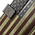 Miniatyrbillede 2 af 2: Holberg læder-etui til HTC Desire 530 med kortholder og stander - Gammeldags amerikansk flag Multicolor