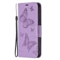 Miniatyrbild 3 av 6: Butterfly läder Samsung Galaxy A54 fodral - Lila Lila