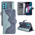 Miniatyrbillede 2 af 2: To Farvet Læder Flip Case til Motorola Edge 30 - Blå Blue