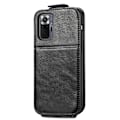 Pikkukuva 2 / 2: Vertical Flip Phone Suojakotelo With Zipper For Xiaomi Redmi Note 10 Pro / 10 Pro Max - Musta Black