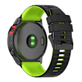 Miniatyrbillede 1 af 2: Garmin Fenix 7X tofarvet silikone-urrem - Sort / Blå Black