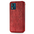Miniatyrbillede 2 af 6: Læder Etui med A Stilfuldt Rhombus Tryk til Motorola Moto E13 - Rød Red