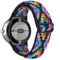 Miniatyrbillede 1 af 6: Google Pixel Watch elastisk urrem i flettet stil - Flerfarvet Multicolor
