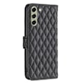 Miniatyrbillede 2 af 2: Rhombus mat Samsung Galaxy S21 FE flip etui - Sort Black