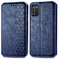 Miniatyrbild 1 av 2: Läder Samsung Galaxy A02s fodral med romb-design - Blå Blå