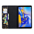 Miniatyrbillede 2 af 2: Samsung Galaxy Tab A 10.5 beskyttelsesetui i kunstlæder med mønster - Guld sommerfugl Multicolor