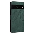 Miniatyrbild 2 av 2: Texturerat läder Google Pixel 7 Pro fodral med handledsband - Grön Grön