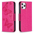 Miniatyrbild 2 av 2: Butterfly läder iPhone 12 Pro / iPhone 12 fodral - Rosa Rosa