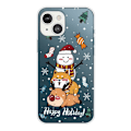 Miniatyrbild 1 av 3: Julfodral till iPhone 14 - Shiba Inu Snögubbe Och Hjort multifärg