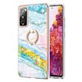 Miniatyrbillede 1 af 2: Marble Mønstret Cover med Ring Holder til Samsung Galaxy S20 Fe 2022 / S20 Fe 5g - Grøn og Gul Marmor Haze Multicolor