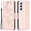 Miniatyrbild 1 av 2: Butterfly läder Samsung Galaxy S23 fodral - Rosa Rosa