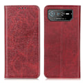 Miniatyrbillede 1 af 2: Flip Etui med Pung i Ægte Læder til ASUS Rog Phone 6 - Rød Red