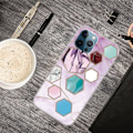 Miniatyrbillede 2 af 2: Marble design iPhone 14 Pro Max cover - Sekskantede Fragmenter I Lilla Multicolor