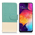 Pikkukuva 2 / 2: Samsung Galaxy A50 kontrasti väri nahkainen suojakotelo - Vihreä Green