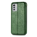 Miniatyrbillede 2 af 2: Læder Etui med A Stilfuldt Rhombus Tryk til Nokia G60 - Grøn Green