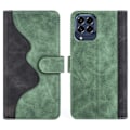 Miniatyrbillede 1 af 2: To Farvet Læder Flip Case til Samsung Galaxy M53 5g - Grøn Green